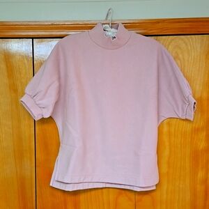 Banana Republic puff sleeve fleece top XS side slits